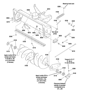 Body And Rotor Group (991170) Diagram and Parts List for 1696423-00  Briggs and Stratton Snow Blower